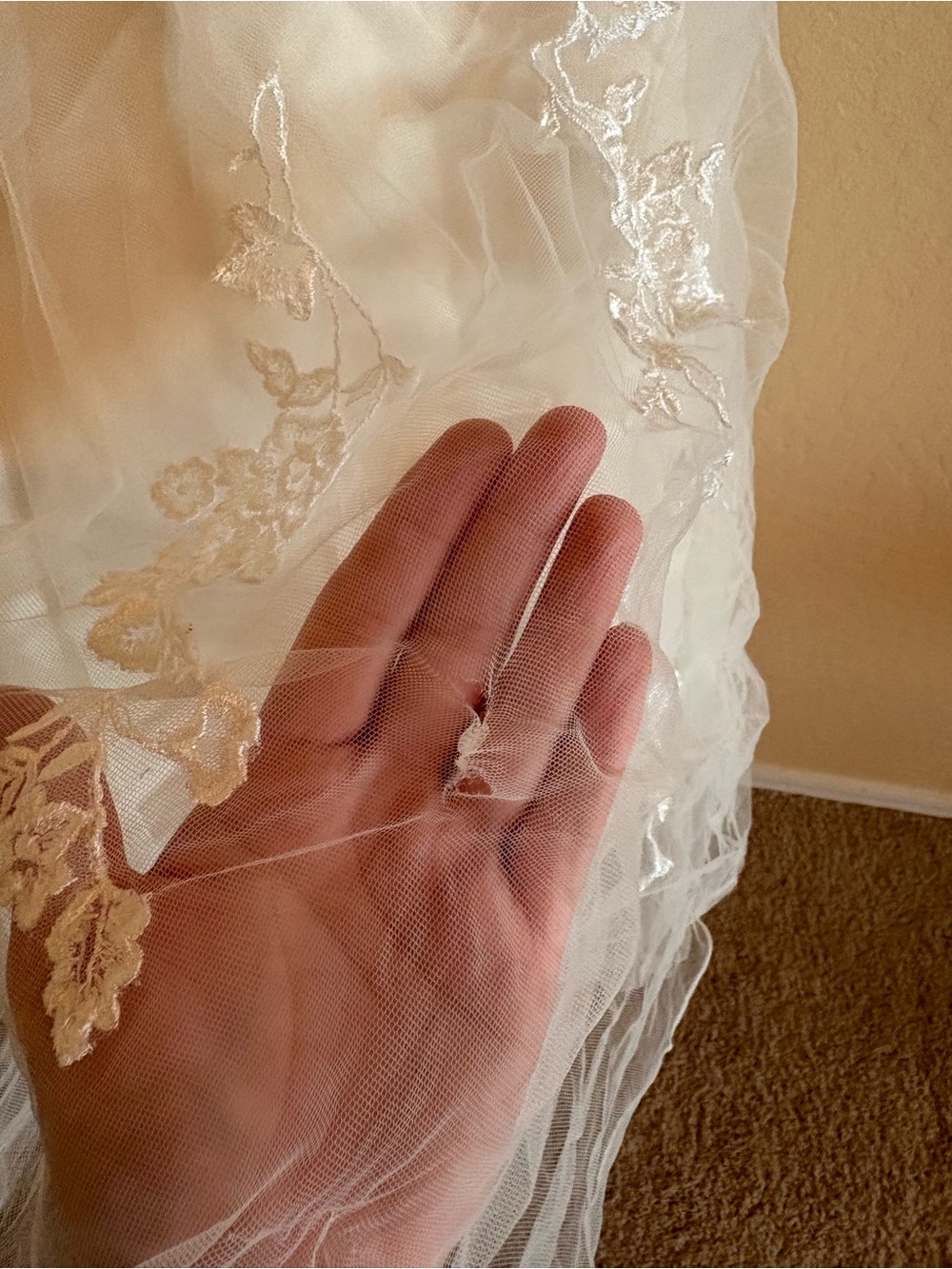 David's Bridal Ivory/Champagne Bridal Gown - Picture 6 of 11